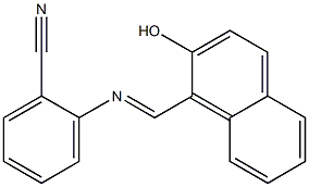 2-{[(2-hydroxy-1-naphthyl)methylene]amino}benzonitrile Struktur