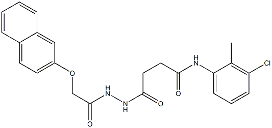 N-(3-chloro-2-methylphenyl)-4-{2-[(2-naphthyloxy)acetyl]hydrazino}-4-oxobutanamide Struktur