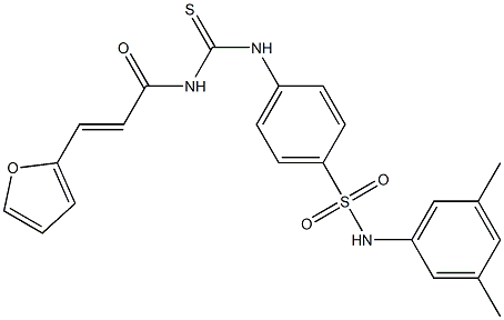 N-{[(4-{[(3,5-dimethylphenyl)amino]sulfonyl}phenyl)amino]carbonothioyl}-3-(2-furyl)acrylamide Struktur