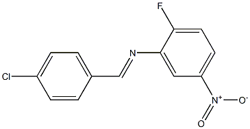 N-(4-chlorobenzylidene)-2-fluoro-5-nitroaniline Struktur