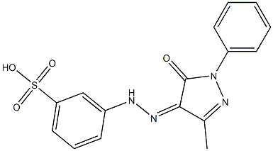 (Z)-3-(2-(3-methyl-5-oxo-1-phenyl-1H-pyrazol-4(5H)-ylidene)hydrazinyl)benzenesulfonic acid Struktur