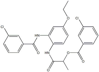 1-((2-(3-chlorobenzamido)-4-ethoxyphenyl)amino)-1-oxopropan-2-yl 3-chlorobenzoate Struktur