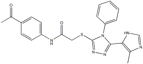 N-(4-acetylphenyl)-2-((5-(4-methyl-1H-imidazol-5-yl)-4-phenyl-4H-1,2,4-triazol-3-yl)thio)acetamide Struktur