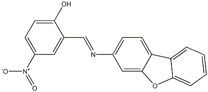 (E)-2-((dibenzo[b,d]furan-3-ylimino)methyl)-4-nitrophenol Struktur