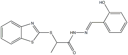 (E)-2-(benzo[d]thiazol-2-ylthio)-N'-(2-hydroxybenzylidene)propanehydrazide Struktur