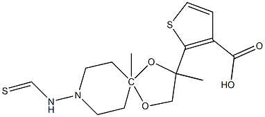 methyl 5-methyl-2-(1,4-dioxa-8-azaspiro[4.5]decane-8-carbothioamido)thiophene-3-carboxylate Struktur