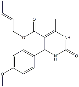 (E)-but-2-en-1-yl 4-(4-methoxyphenyl)-6-methyl-2-oxo-1,2,3,4-tetrahydropyrimidine-5-carboxylate Struktur