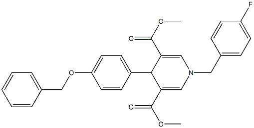 dimethyl 4-(4-(benzyloxy)phenyl)-1-(4-fluorobenzyl)-1,4-dihydropyridine-3,5-dicarboxylate Struktur