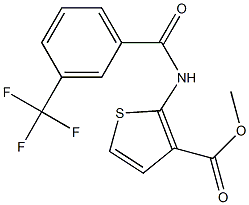 methyl 2-(3-(trifluoromethyl)benzamido)thiophene-3-carboxylate Struktur