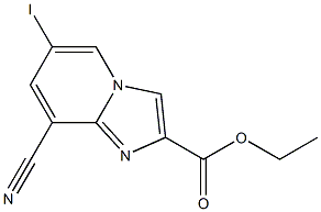 8-Cyano-6-iodo-imidazo[1,2-a]pyridine-2-carboxylic acid ethyl ester Struktur