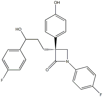 1-(4-Fluorophenyl)-3S-[3-(4-fluorophenyl)-3S-hydroxypropyl]-4R-(4-hydroxyphenyl)-azetidin-2-one Struktur