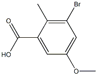 3-bromo-5-methoxy-2-methylbenzoic acid Struktur