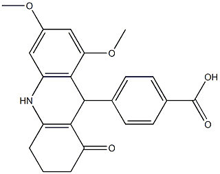 4-(6,8-dimethoxy-1-oxo-1,2,3,4,9,10-hexahydroacridin-9-yl)benzoic acid Struktur