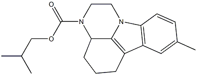 isobutyl 8-methyl-3a,4,5,6-tetrahydro-1H-pyrazino[3,2,1-jk]carbazole-3(2H)-carboxylate Struktur