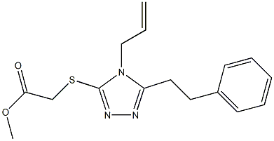 methyl 2-((4-allyl-5-phenethyl-4H-1,2,4-triazol-3-yl)thio)acetate Struktur