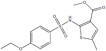 methyl 2-(4-ethoxyphenylsulfonamido)-5-methylthiophene-3-carboxylate Struktur