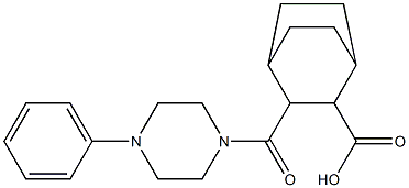 3-(4-phenylpiperazine-1-carbonyl)bicyclo[2.2.2]octane-2-carboxylic acid Struktur