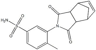 3-(1,3-dioxo-3a,4,7,7a-tetrahydro-1H-4,7-methanoisoindol-2(3H)-yl)-4-methylbenzenesulfonamide Struktur