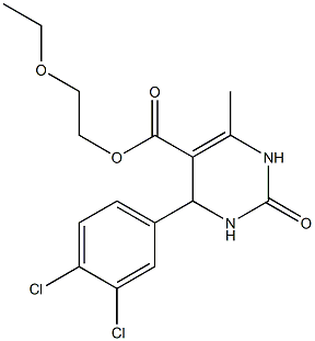 2-ethoxyethyl 4-(3,4-dichlorophenyl)-6-methyl-2-oxo-1,2,3,4-tetrahydropyrimidine-5-carboxylate Struktur