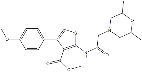 methyl 2-(2-(2,6-dimethylmorpholino)acetamido)-4-(4-methoxyphenyl)thiophene-3-carboxylate Struktur