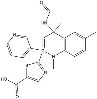 methyl 4-methyl-2-(6-methyl-2-(pyridin-3-yl)quinoline-4-carboxamido)thiazole-5-carboxylate Struktur