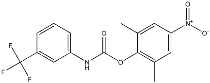 2,6-DIMETHYL-4-NITROPHENYL N-(3-TRIFLUOROMETHYLPHENYL)CARBAMATE Struktur