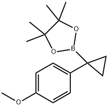 2-(1-(4-methoxyphenyl)cyclopropyl)-4,4,5,5-tetramethyl-1,3,2-dioxaborolane Struktur