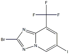 2-Bromo-6-iodo-8-trifluoromethyl-[1,2,4]triazolo[1,5-a]pyridine Struktur