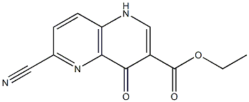 6-Cyano-4-oxo-1,4-dihydro-[1,5]naphthyridine-3-carboxylic acid ethyl ester Struktur