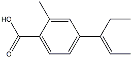 (E)-2-methyl-4-(pent-2-en-3-yl)benzoic acid Struktur