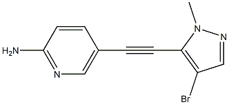 5-((4-bromo-1-methyl-1H-pyrazol-5-yl)ethynyl)pyridin-2-amine Struktur