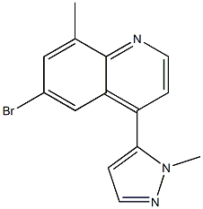 6-bromo-8-methyl-4-(1-methyl-1H-pyrazol-5-yl)quinoline Struktur