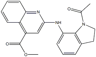 2-(1-Acetyl-2,3-dihydro-1H-indol-7-ylamino)-quinoline-4-carboxylic acid methyl ester Struktur