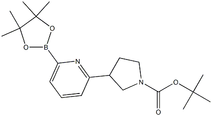 tert-butyl 3-(6-(4,4,5,5-tetramethyl-1,3,2-dioxaborolan-2-yl)pyridin-2-yl)pyrrolidine-1-carboxylate Struktur