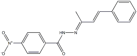 N'-(1-methyl-3-phenyl-2-propen-1-ylidene)-4-nitrobenzohydrazide Struktur