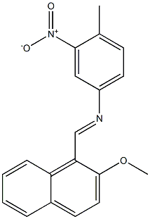 N-[(2-methoxy-1-naphthyl)methylene]-4-methyl-3-nitroaniline Struktur