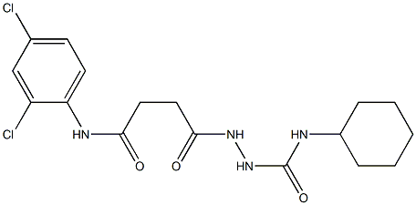 N-cyclohexyl-2-{4-[(2,4-dichlorophenyl)amino]-4-oxobutanoyl}hydrazinecarboxamide Struktur