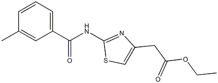 ethyl 2-(2-(3-methylbenzamido)thiazol-4-yl)acetate Struktur