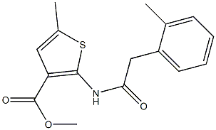 methyl 5-methyl-2-(2-(o-tolyl)acetamido)thiophene-3-carboxylate Struktur