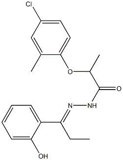 (E)-2-(4-chloro-2-methylphenoxy)-N'-(1-(2-hydroxyphenyl)propylidene)propanehydrazide Struktur