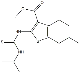 methyl 2-(3-isopropylthioureido)-6-methyl-4,5,6,7-tetrahydrobenzo[b]thiophene-3-carboxylate Struktur