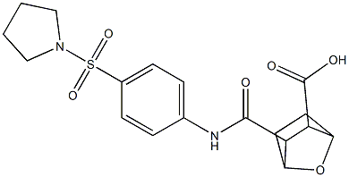 3-((4-(pyrrolidin-1-ylsulfonyl)phenyl)carbamoyl)-7-oxabicyclo[2.2.1]heptane-2-carboxylic acid Struktur