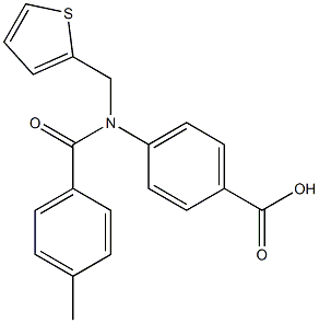 4-(4-methyl-N-(thiophen-2-ylmethyl)benzamido)benzoic acid Struktur