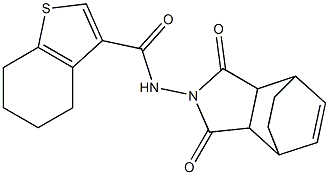 N-(1,3-dioxo-3a,4,7,7a-tetrahydro-1H-4,7-ethanoisoindol-2(3H)-yl)-4,5,6,7-tetrahydrobenzo[b]thiophene-3-carboxamide Struktur