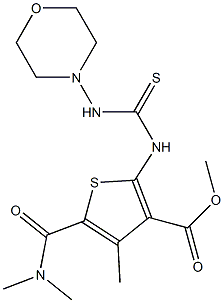 methyl 5-(dimethylcarbamoyl)-4-methyl-2-(3-morpholinothioureido)thiophene-3-carboxylate Struktur