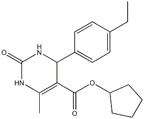 cyclopentyl 4-(4-ethylphenyl)-6-methyl-2-oxo-1,2,3,4-tetrahydropyrimidine-5-carboxylate Struktur