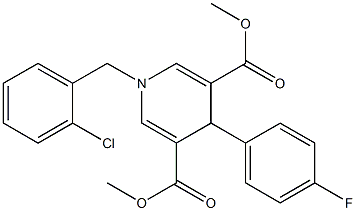 dimethyl 1-(2-chlorobenzyl)-4-(4-fluorophenyl)-1,4-dihydropyridine-3,5-dicarboxylate Struktur