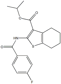 isopropyl 2-(4-fluorobenzamido)-4,5,6,7-tetrahydrobenzo[b]thiophene-3-carboxylate Struktur