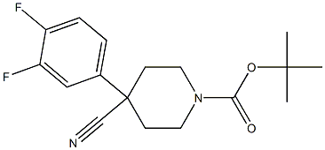 tert-butyl 4-cyano-4-(3,4-difluorophenyl)piperidine-1-carboxylate Struktur