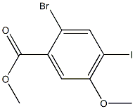 2-Bromo-4-iodo-5-methoxy-benzoic acid methyl ester Struktur